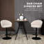 Tabourets de bar pivotants réglables de couleur beige (de 2). Hauteur du comptoir réglable, siège à 360 °, tissu, structure en acier stable, paire de 220 lb maximum, assise en lin texturé de 25,5 po à 31,75 po de hauteur, tournant solidement