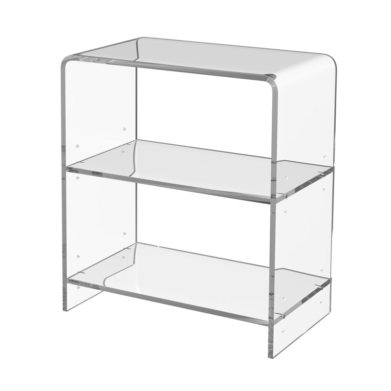 Candice 22 in. W Rectangular Clear Acrylic 2 Tier Etagere Bookcase, Clear