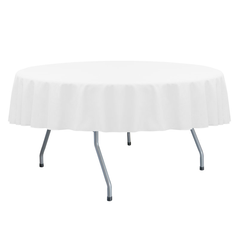 Solid Color Round Tablecloth, White, 5