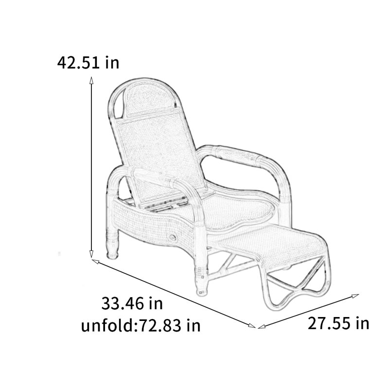 Selected eco-friendly rattan and wood lounge chair