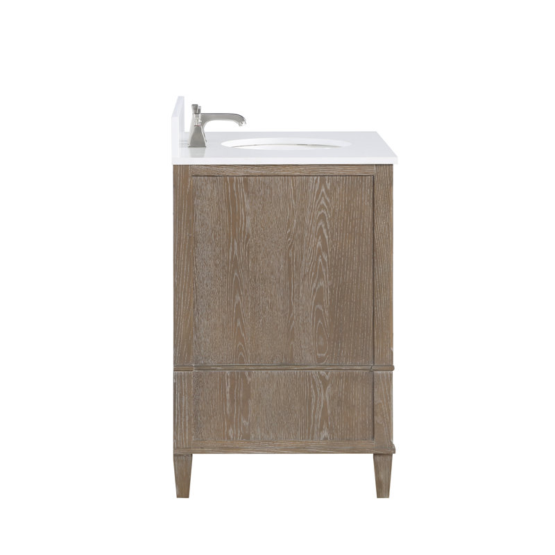 Montauk 36'' W Single Vanity, Morning Fog Gray, White Granite