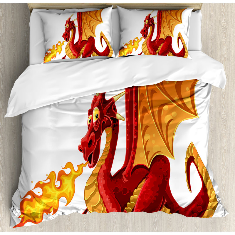 Ensemble de housse de princess spitting childish couette de foyer dragon amusant
