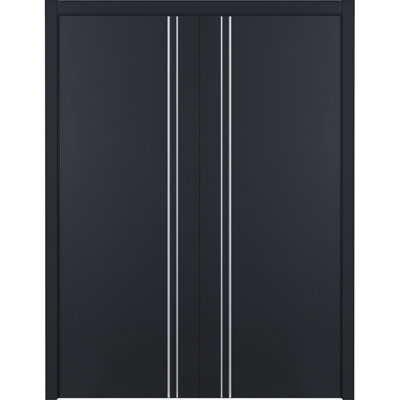 Glam G-Pro 002 pré-suspendu doux intérieur stratifié noir moderne double porte 36 po x 84 po réversible