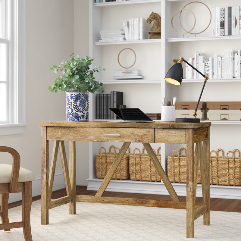 Cardiss 46" A-Frame Writing Desk, Barnwood