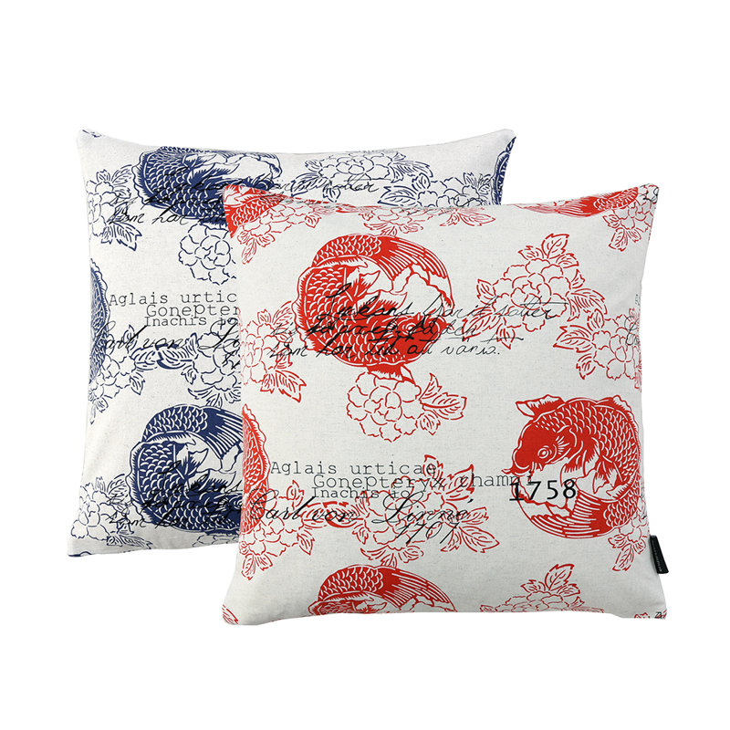 Housse de coussin carrée, feuilles tropicales, 18 po x 18 po
