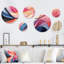 Motif géométrique de couleurs douces V - ensemble d'art mural rond géométrique de 5