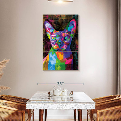 Bramph sphynx abstrait chat multicolore