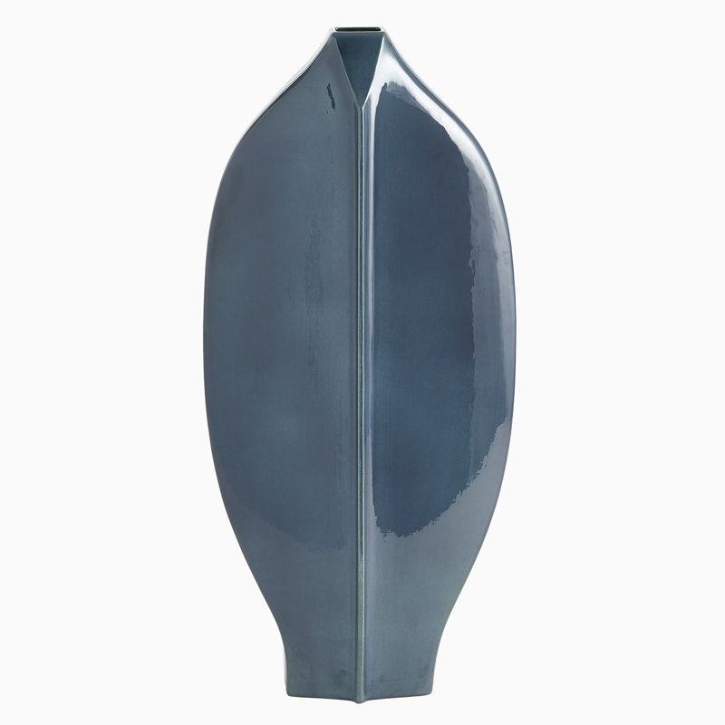 Center Ridge Vase-Blue, 27.25" H x 13" W x 4.5" D