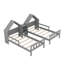 Lit plateforme simple double avec tête de lit en forme de maison et table de chevet intégrée-135270408