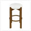 Tabouret de bar d'intérieur revêtu de bois, finition noyer foncé et revêtement ivoire, alliant élégance et durabilité pour les cuisines modernes-2112000954-2112000955