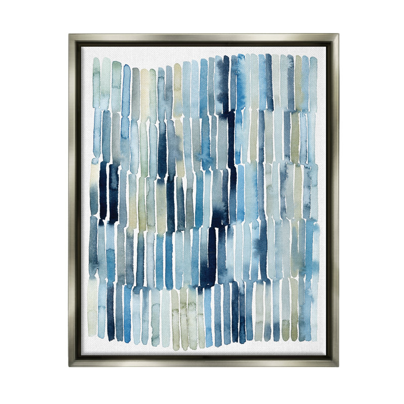 «Nautical Inspired Abstraction Blue Beige Blocked Lines», art mural par Grace Popp, H 21 po x l 17 po x P 1,7 po