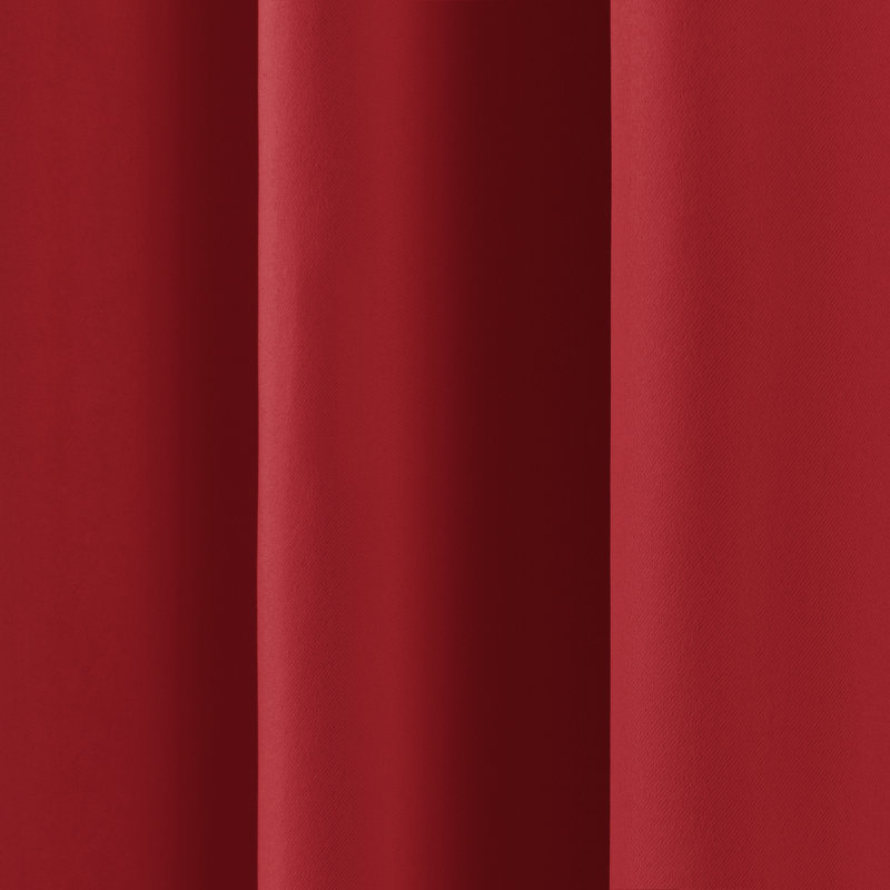 Scarsdale Solid Blackout Thermal Grommet Single Curtain Panel, 80" W x 96" L, Cardinal Red