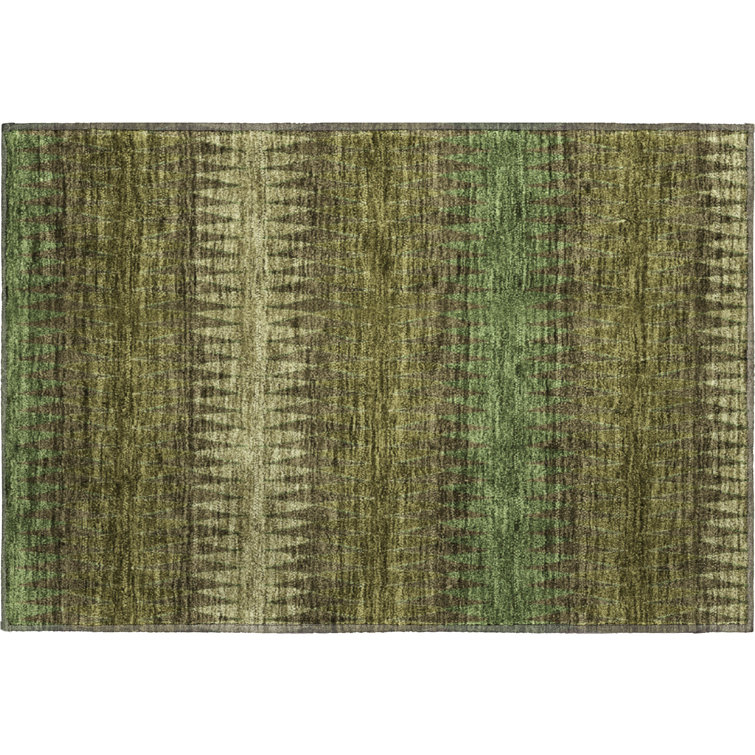 Premium Machine Washable Prisco Olive Rug
