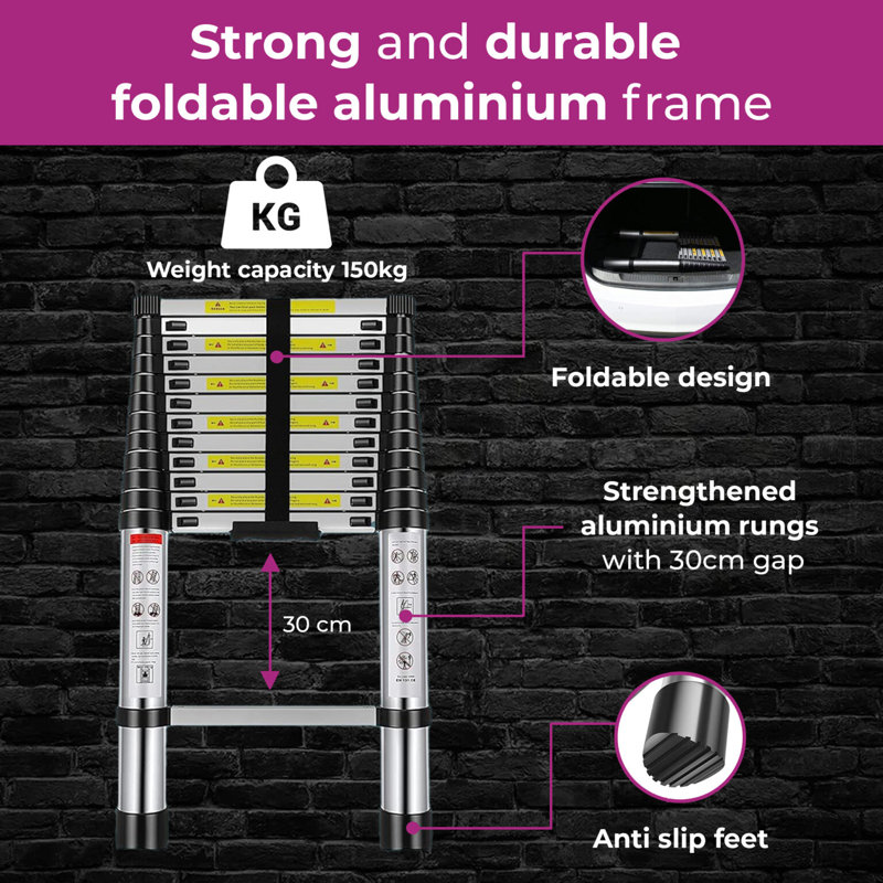 7- Step Aluminum Folding Extension Ladder