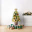 Arbre de Noël artificiel illuminé 4 pi / 5 pi dans un pot à fleurs en forme d'urne - Arbre de Noël artificiel en pot avec pommes de pin, baies rouges et 8 lumières DEL pour l'entrée-2099728674-2099728676