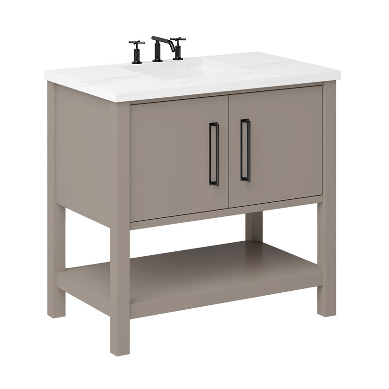 Kiawah Single Bath Vanity, Taos Taupe, 48", Matte Black