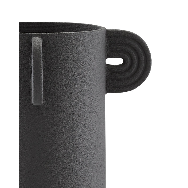 Vase de table en céramique Happy 40, Noir texturé