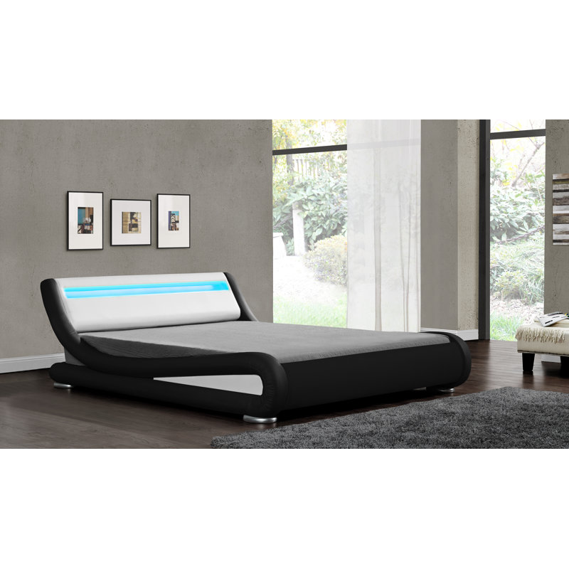 Kyara Upholstered Bed, Black/White, Kingsize (5')