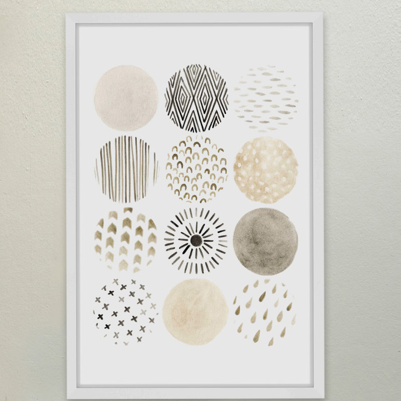 « neutral pattern play ii », reproduction d’art encadrée, H 18 po x l 12 po x P 1,5 po