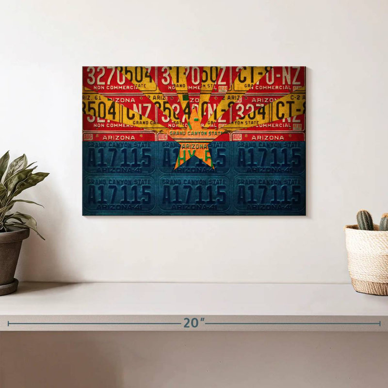 Plaques de licence, drapeau de l'Arizona, H 8 po x l 12 po
