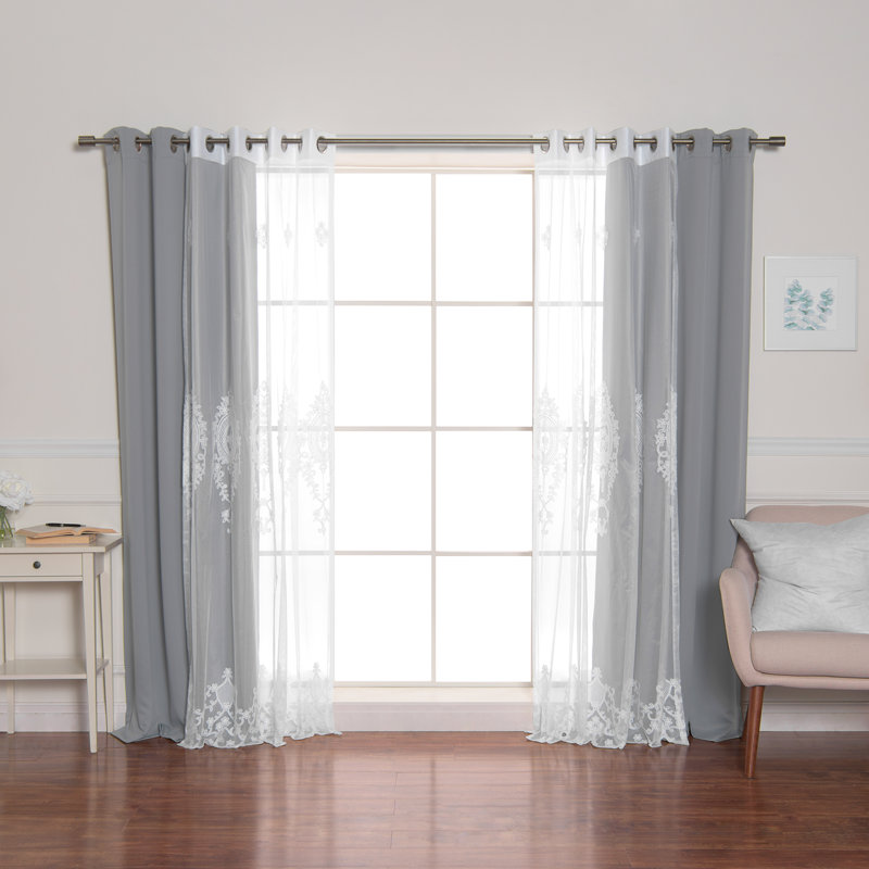 Salomon Blackout Curtain, Gray, 52" W x 84" L