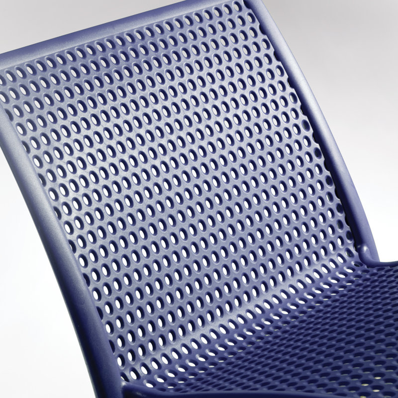 Tramontina Isabelle Stackable Dining Chairs – Stylish Ventilated Seating for Indoor or Outdoor Use, Blue