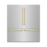 ZLINE Autograph 72 in. Built-In Refrigerator w/ Gray Interior and Bronze Accents