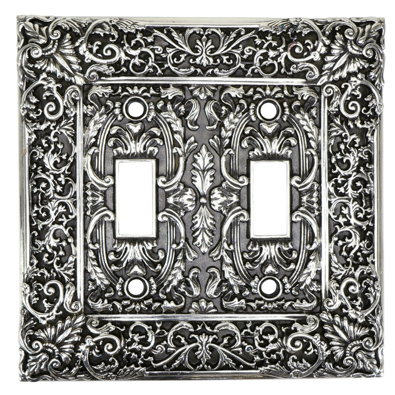 GLENDALE DBL TOGGLE SWITCH COVER; IN BURNISHED SILVER