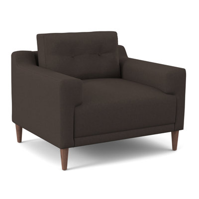 Chaise avec accoudoirs en polyester touffetée de l 39 po Yvenson