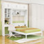 Lit escamotable en bois avec bureau, armoires, tiroir et tablettes-1374397433-1374397432