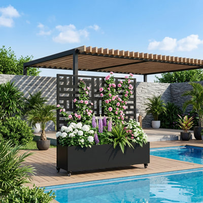 Abraham Metal Planter Box with Trellis