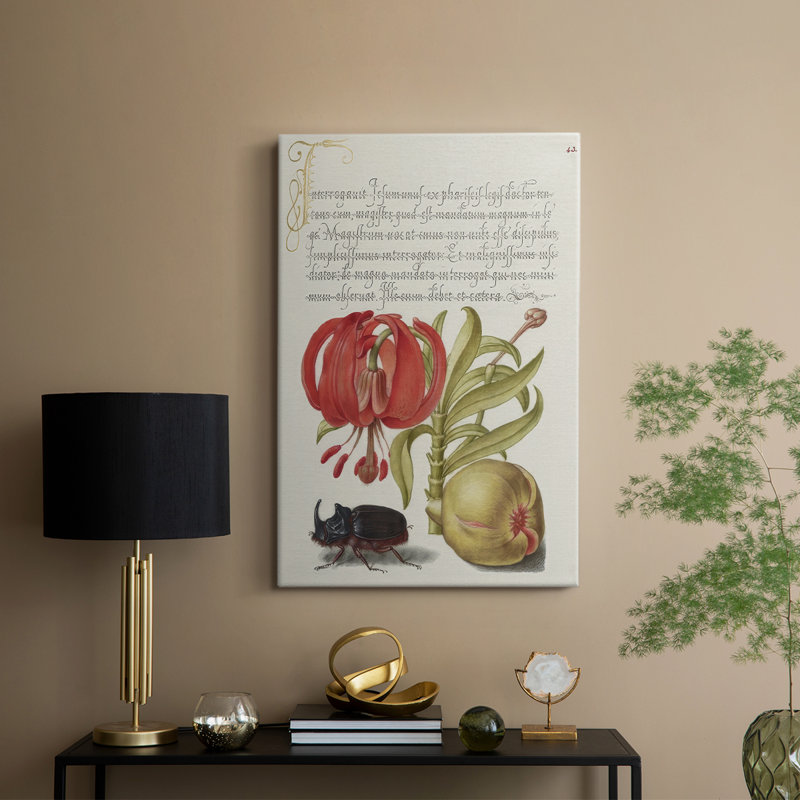 Hoefnagel, spéculations tropicales - galerie tendue sur mesure Cavas, H 27 po x l 18 po