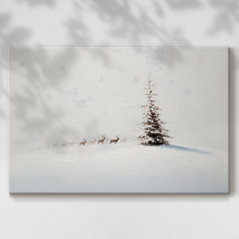 «Silver Silence of Fir» - Toile tendue avec châssis de qualité supérieure, H 12 po x l 18 po