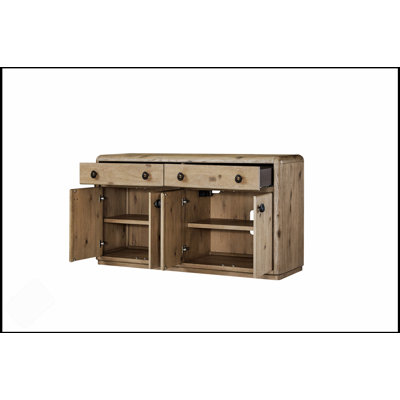 Natural English Knotty Oak Veneer Server, Perfect For Adding Rustic Charm And Authentic Wood Texture To Any Space.