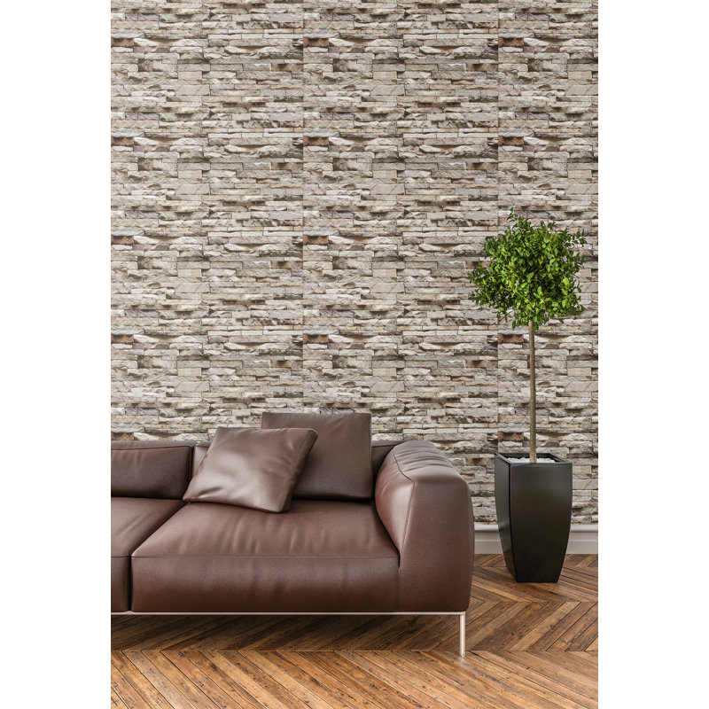 3D Brick Effect Wall Panels - Lightweight Styrofoam - Set of 9 Large Panels (20"x40") Covers 48 sq ft - Apply with Wall Adhesive - DIY Home Wall Cladding