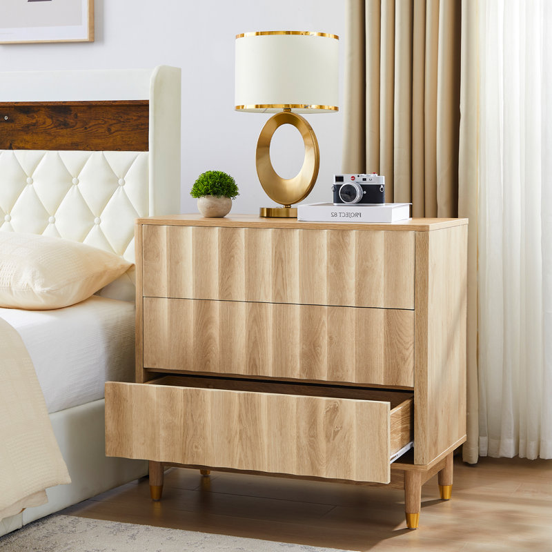 Commode 3 tiroirs Silvena (l 31,5 po), Jaune