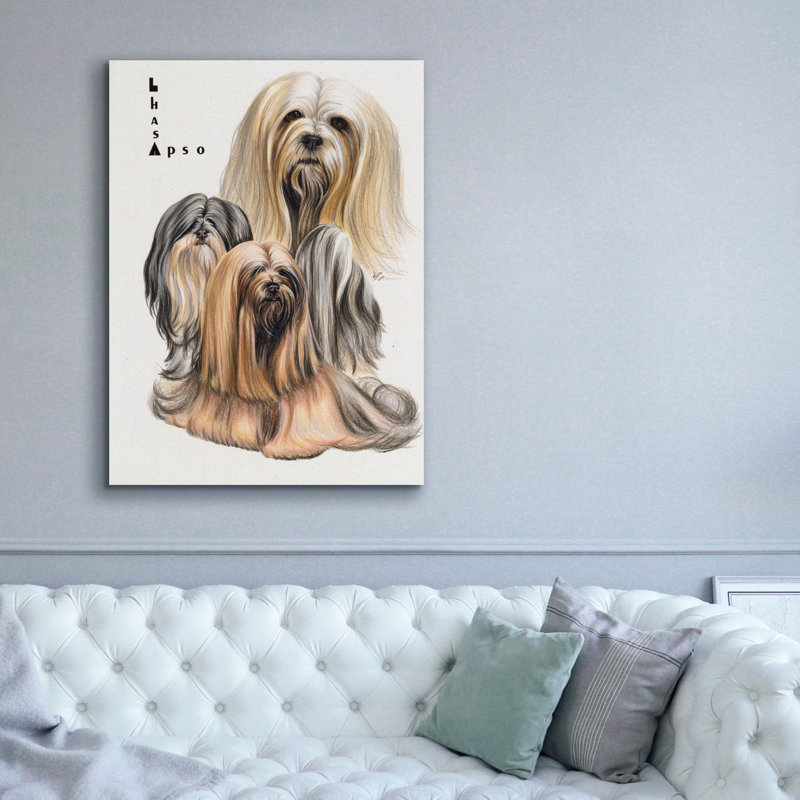 'Lhasa Apso' by Barbara Keith, Canvas Wall Art, 54" H x 40" W x 1.5" D