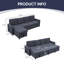 Canapé-lit modulaire en lin avec rangement-463668936