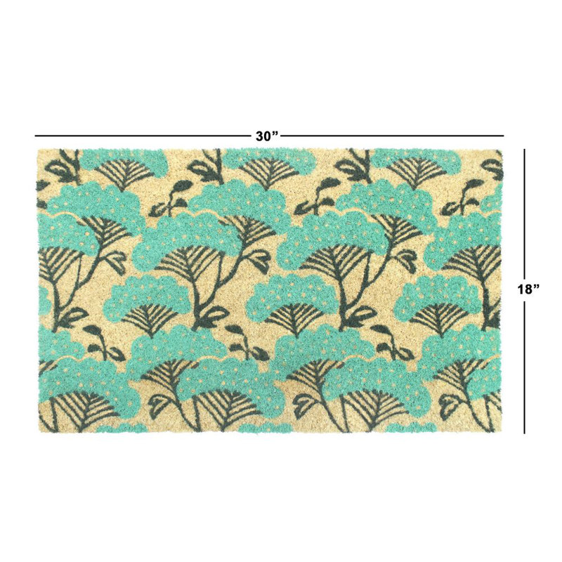 Non-Slip Floral Outdoor Doormat