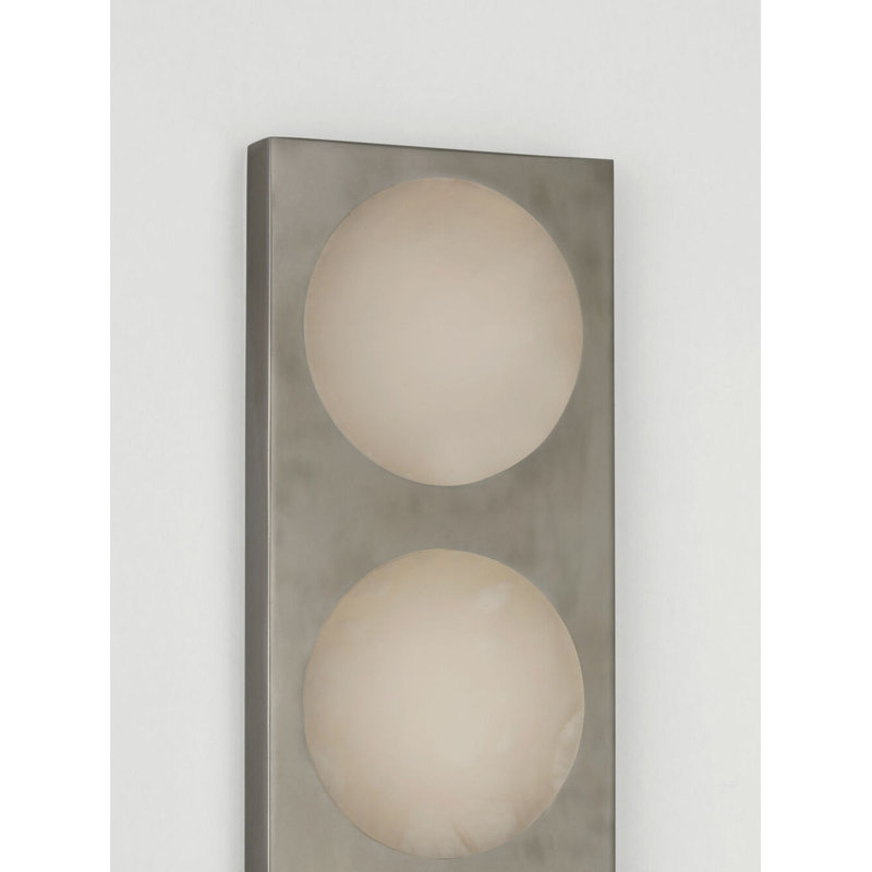 Dichotomy Sconce with Alabaster, 6 Lights, 27" H x 4.5" W x 0.75" D, Pewter