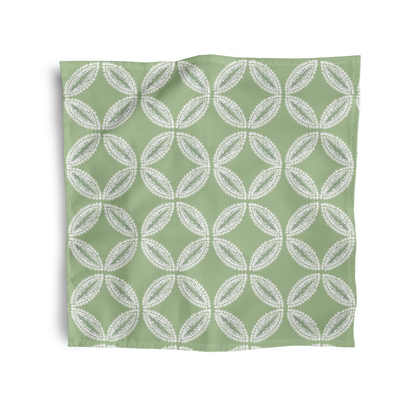 Ladarrell Polyester Geometric Square Napkin, Green