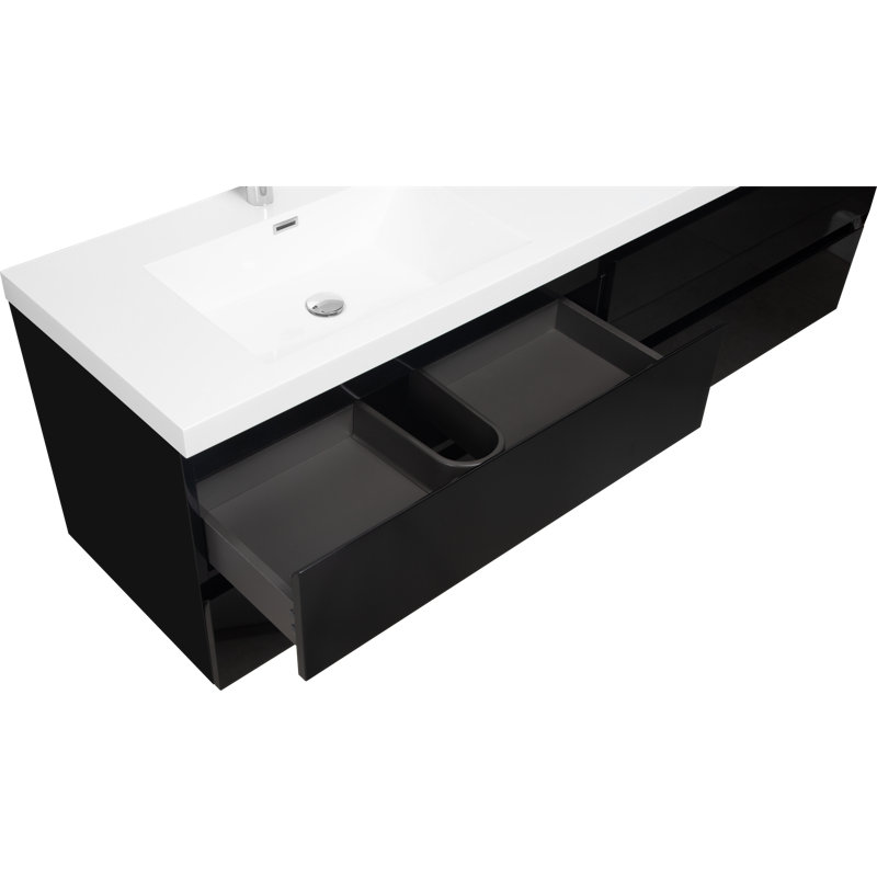 Meuble-lavabo moderne en bois polyvalent pour espaces compacts