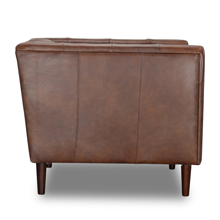 Cornelia 84'' Genuine Leather Chesterfield Sofa