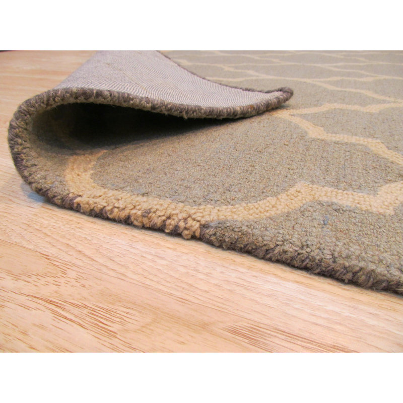 Hand Tufted Wool Area Rug, Light Green