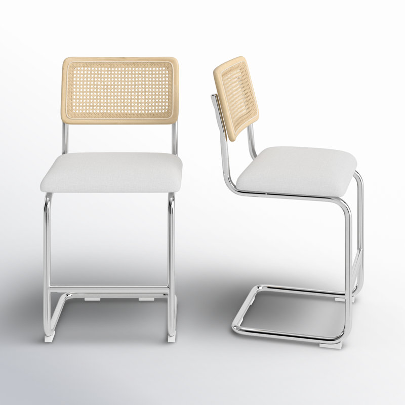 Tabouret de bar et de comptoir Walsh, Blanc, Tabouret de comptoir (siège d’une hauteur de 24