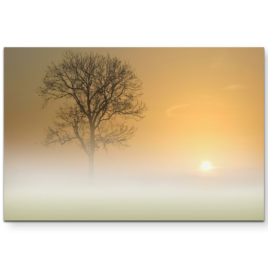 Leinwandbild Baum im Nebel