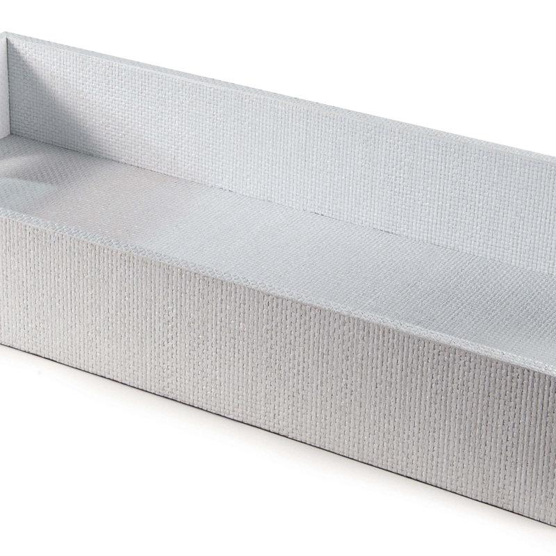 Logia Resin Decorative Tray, White, 3.5" H x 24" W x 11" L