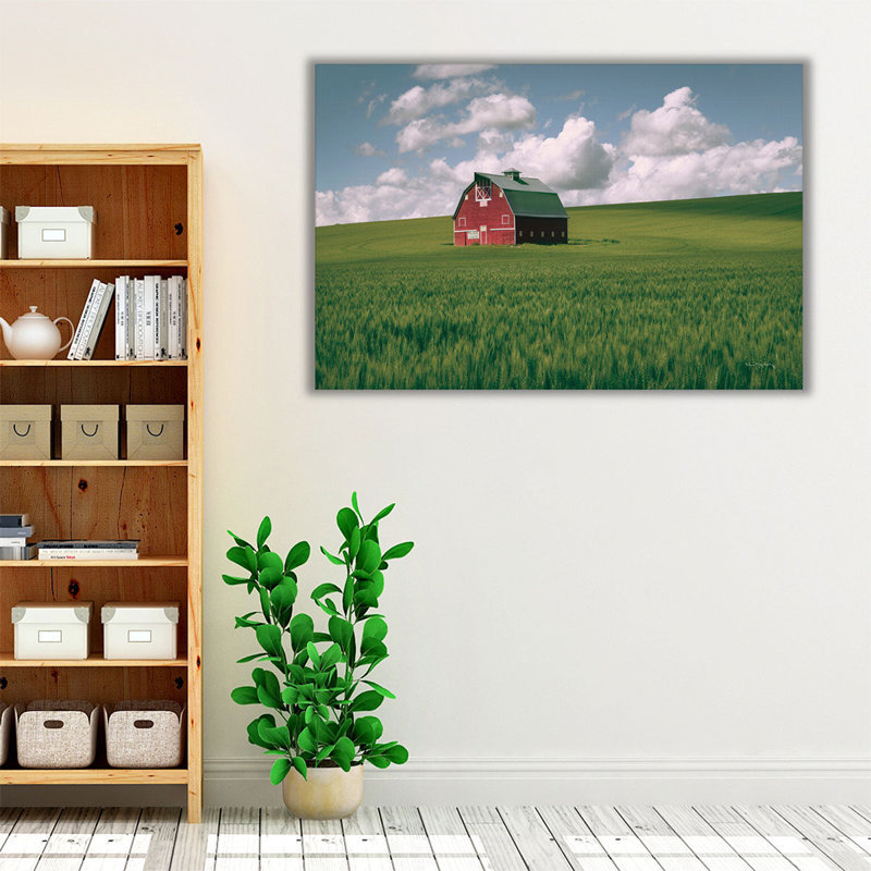 Palouse région Red Barn I - reproduction d'art sur toile, H 20 po x l 30 po