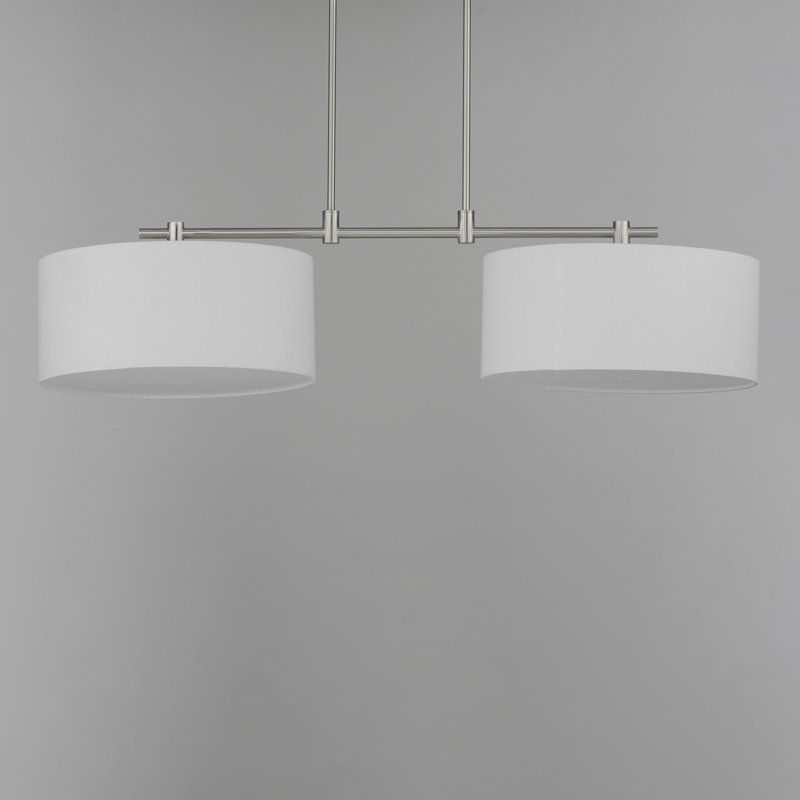 Eronim 2 - Light Kitchen Island Pendant, Satin Nickel, White