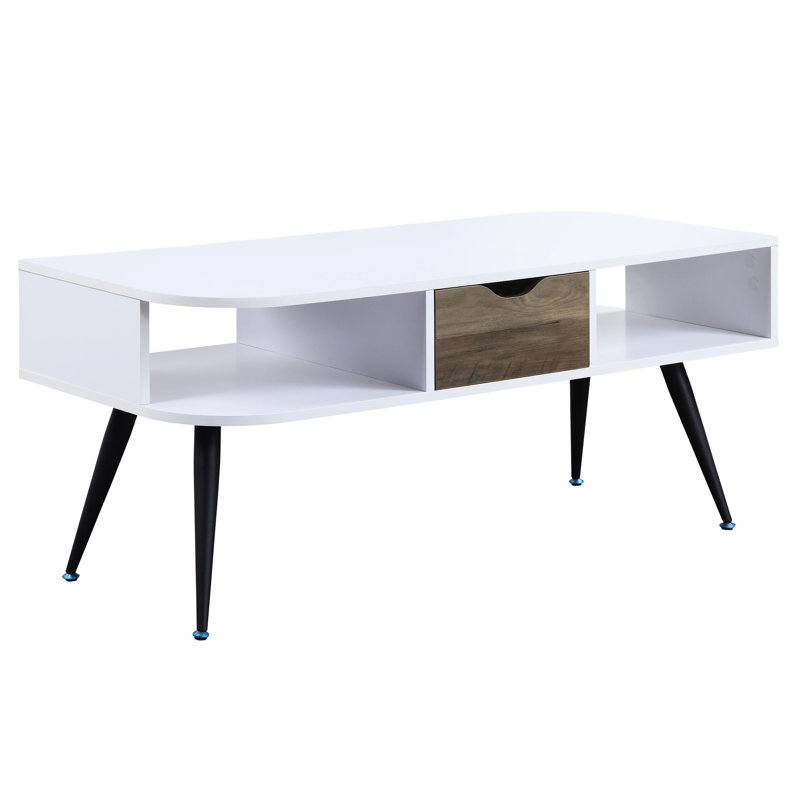 Coffee Table, Halima White & Black Finish